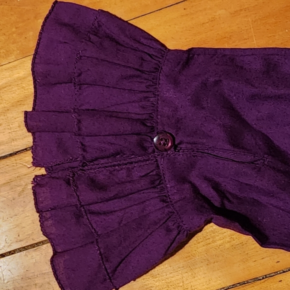 Purple ruffle button down blouse - Picture 3 of 3